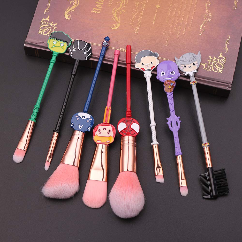 8Pcs Professional Movie Makeup Brush Set - Foundation, Blending, Blush, Eyeshadow & Powder Cosmetic Brushes Kit | Perfect for Makeup Artists, Cosplayers & Halloween Costume Application