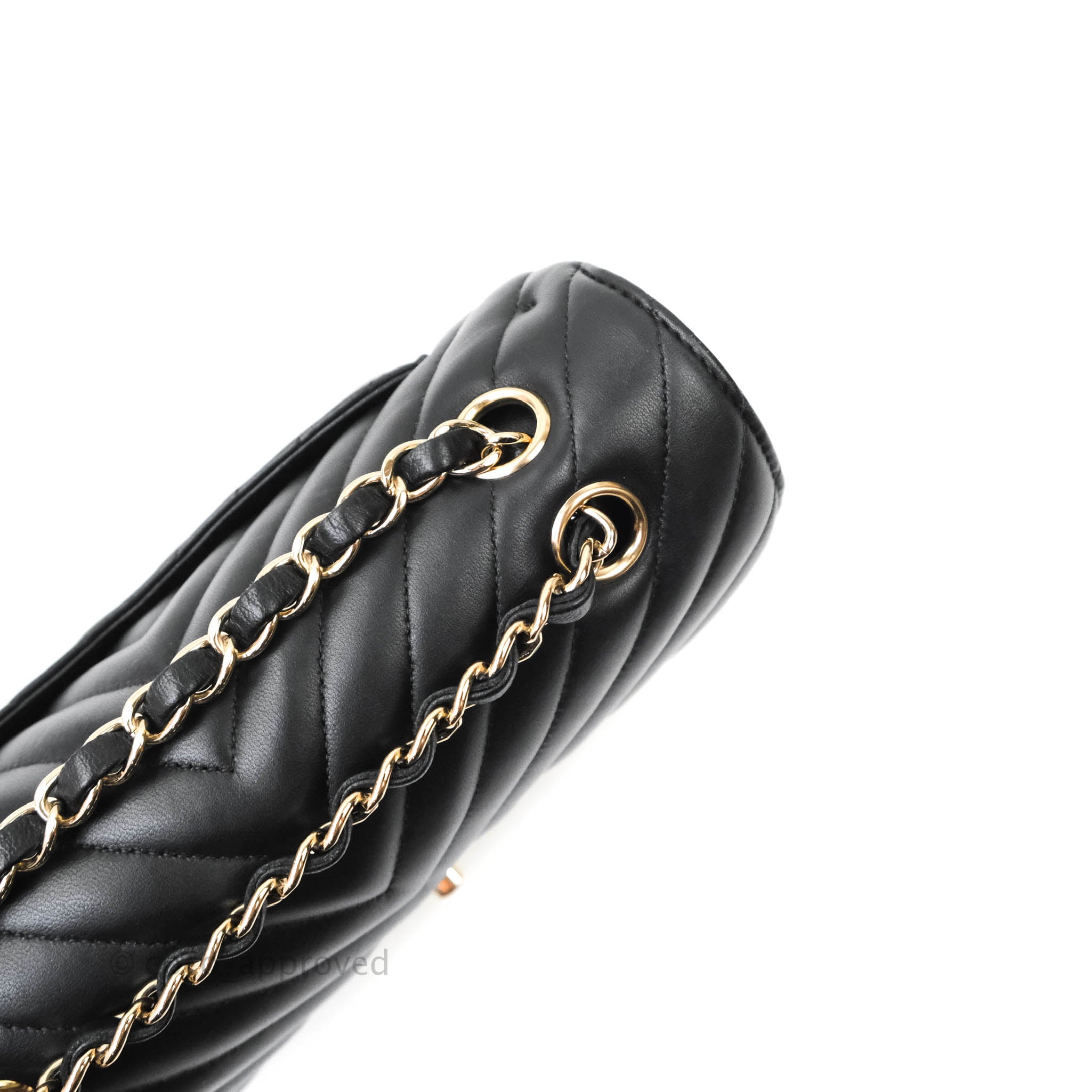 Chanel Classic Chevron Small Medium Double Flap Bag - Black Lambskin Leather with Gold Hardware | Luxury Handbag for Women, Perfect for Parties, Dates & Everyday Elegance
