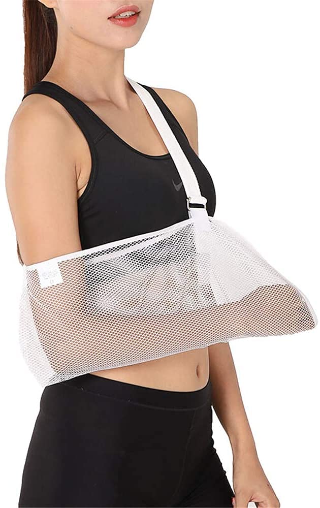 Lightweight Cool Mesh Arm Sling - Shoulder Immobilizer & Forearm Support Brace for Injury Recovery, Fracture Protection (Size: Large) - Perfect for Post-Surgery, Sports Injuries & Daily Comfort