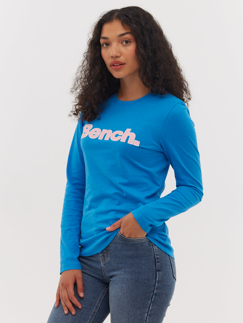 Jewelle Long Sleeve Logo T-Shirt for Women - Comfortable Cotton Crewneck Tee with Stylish Print - Perfect for Casual Wear, Layering & Everyday Outfits