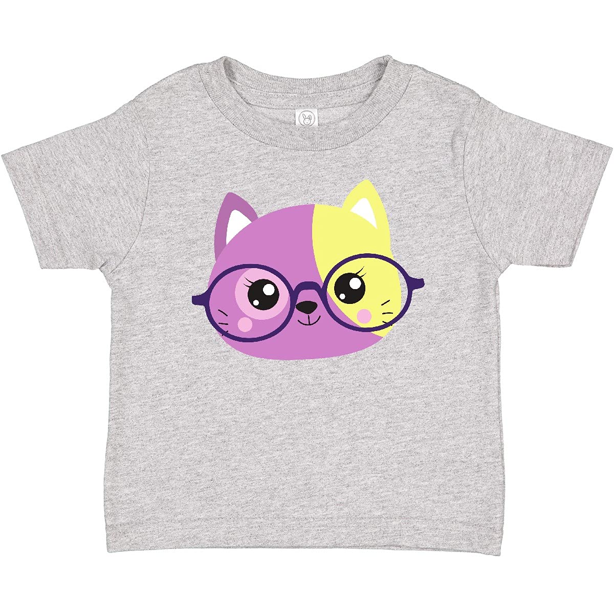 Inktastic Hipster Cat T-Shirt - Cute Kitten with Glasses Graphic Tee for Cat Lovers | Casual Wear, Gifts for Cat Owners, Funny Pet Apparel