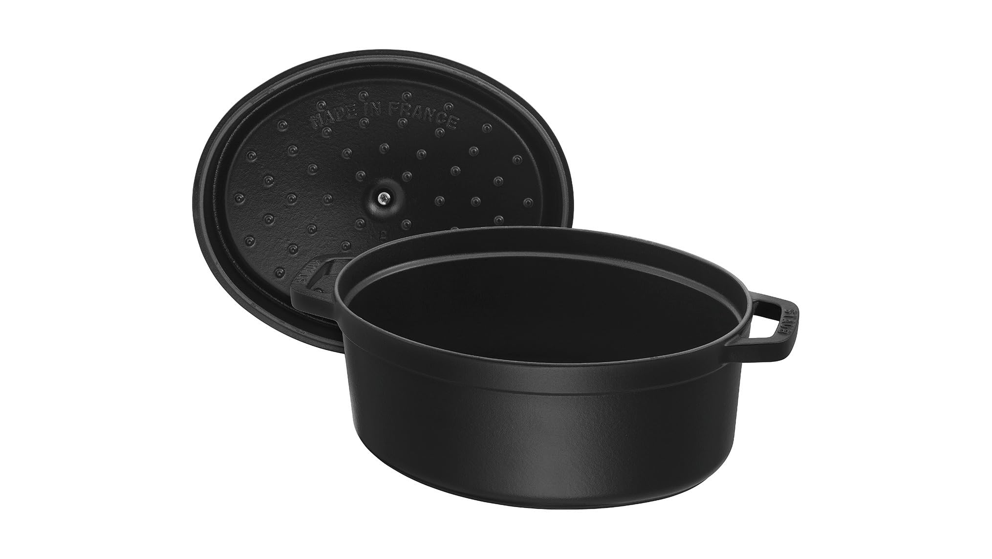 Staub 37cm Cast Iron Dutch Oven - Enameled Black Cocotte for Stovetop, Oven & Grill - Perfect for Braising, Stewing & Baking - Heavy Duty Cookware for Home Chefs