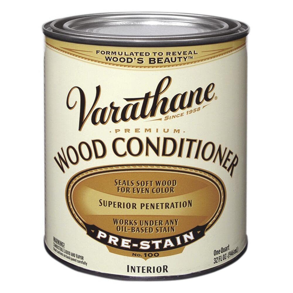 Rust-Oleum 211775H Premium Wood Conditioner - 1 Quart Clear Finish for Furniture, Cabinets & Wood Floors | Protects & Enhances Natural Wood Grain | Indoor & Outdoor Use