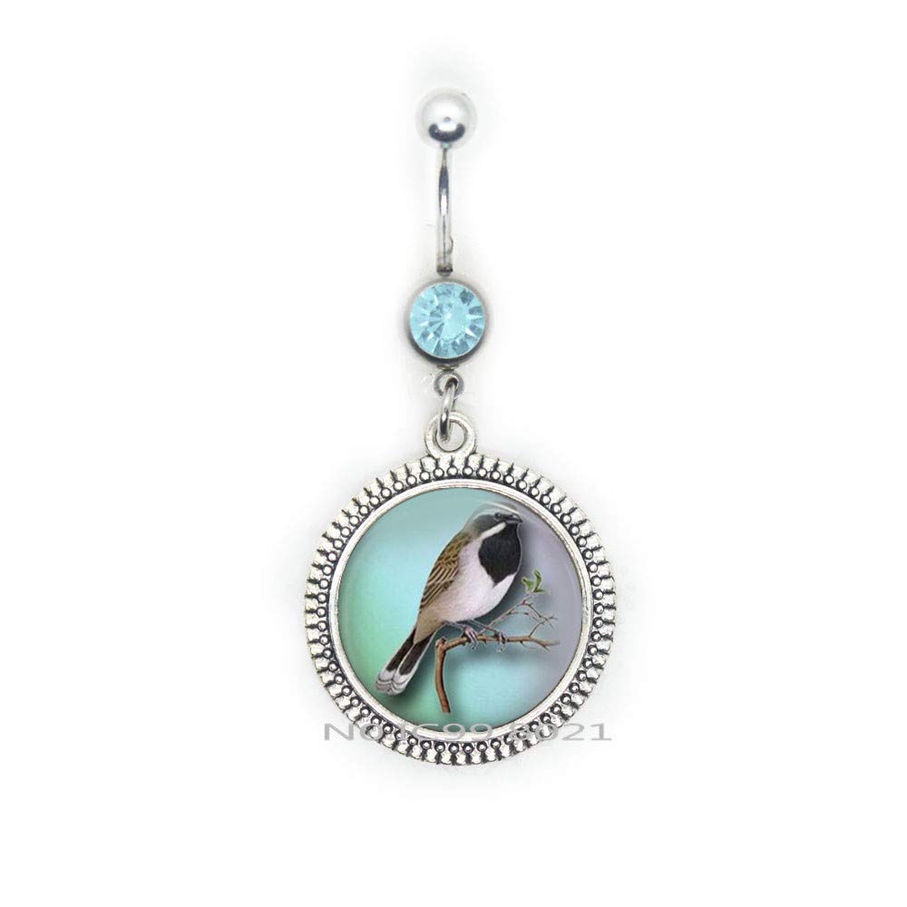 Stylish Sparrow Belly Button Ring - Dainty Animal Belly Ring Jewelry, Perfect Bird-Themed Gift for Women (RG393) | Ideal for Beach Parties, Summer Outfits & Boho Fashion
