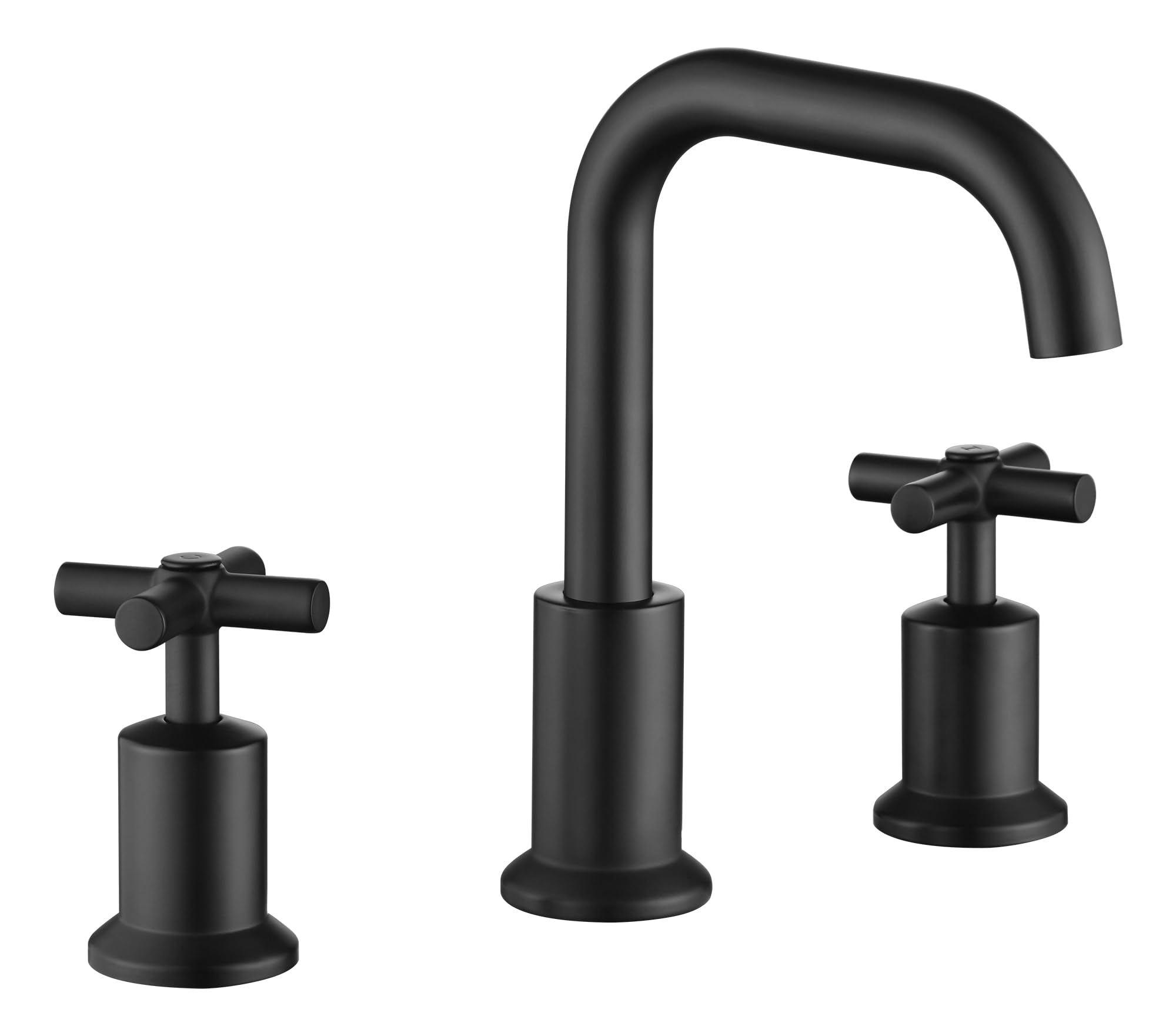 8 Inch Matte Black Two-Handle Widespread Bathroom Sink Faucet with Push-Up Pop-Up Drain - DF-1309CCH-MT | Perfect for Modern Bathroom Vanities & Powder Rooms