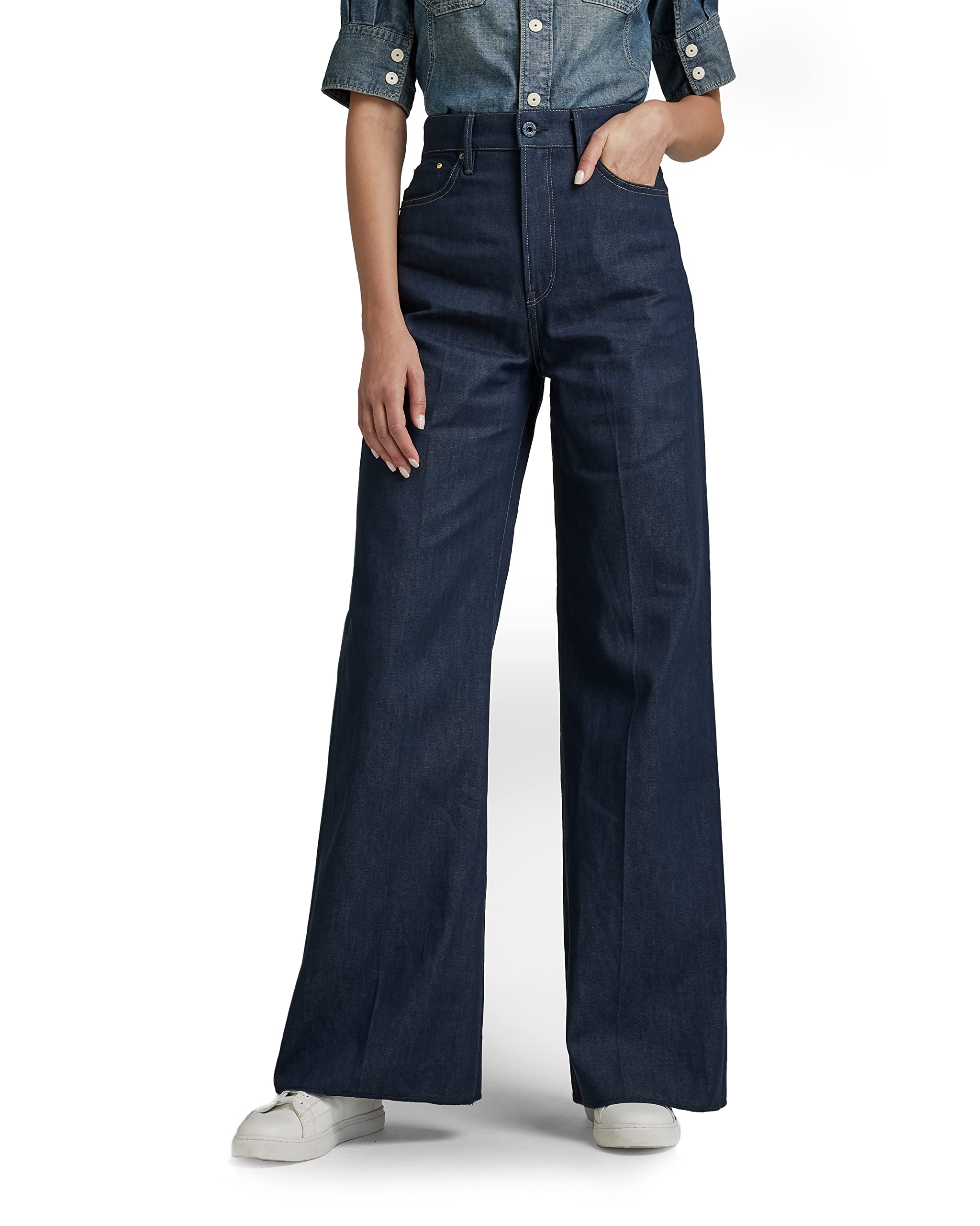 G-Star Raw Women's Deck Ultra High Wide Leg Jeans - Stretch Denim Pants for Casual & Streetwear Outfits | Perfect for Everyday Wear, Date Nights & Urban Fashion