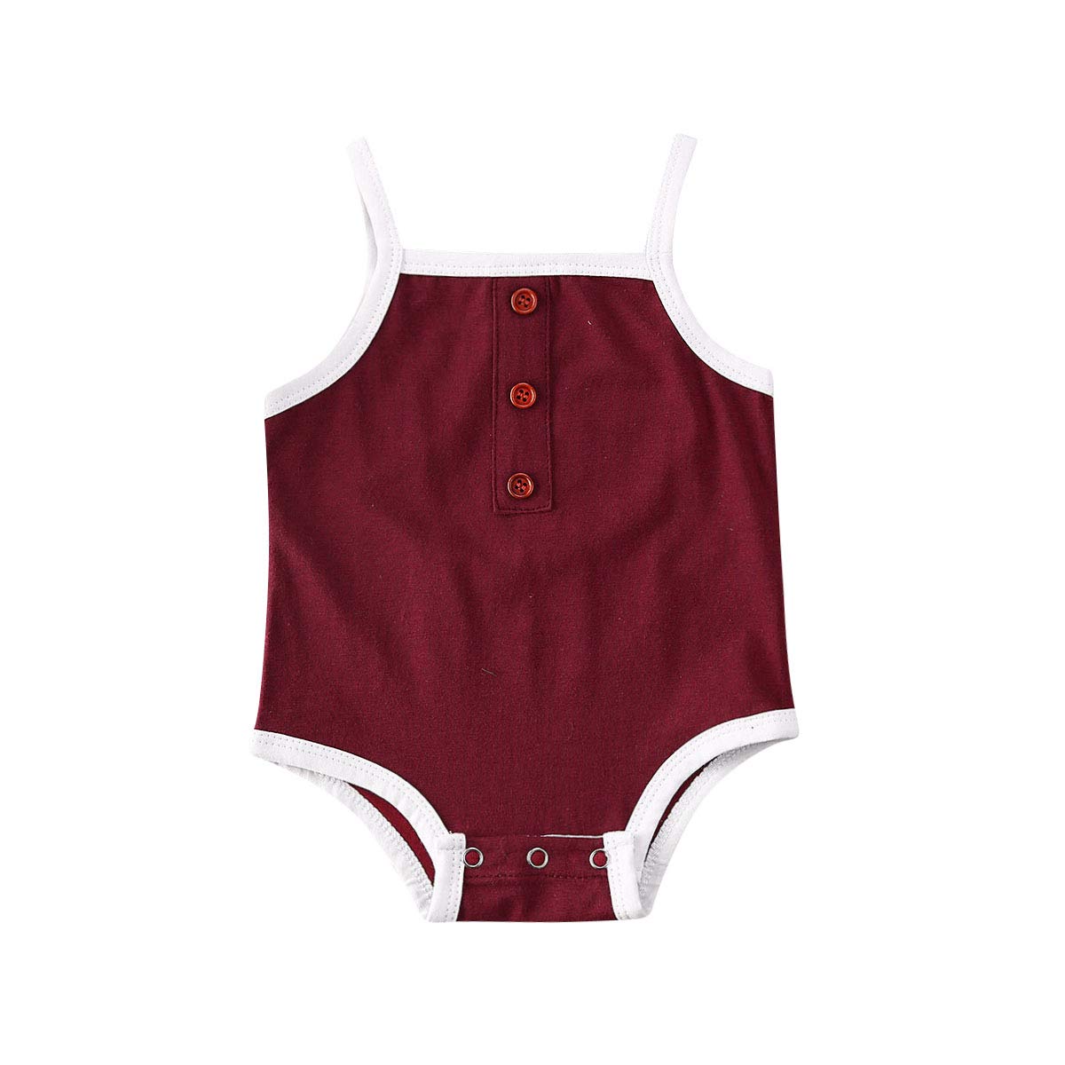 Infant Baby Solid Color Sleeveless Romper - Front Button Bodysuit & Tank Top for Summer | Newborn Outfit, Playtime & Photo Shoot Essentials
