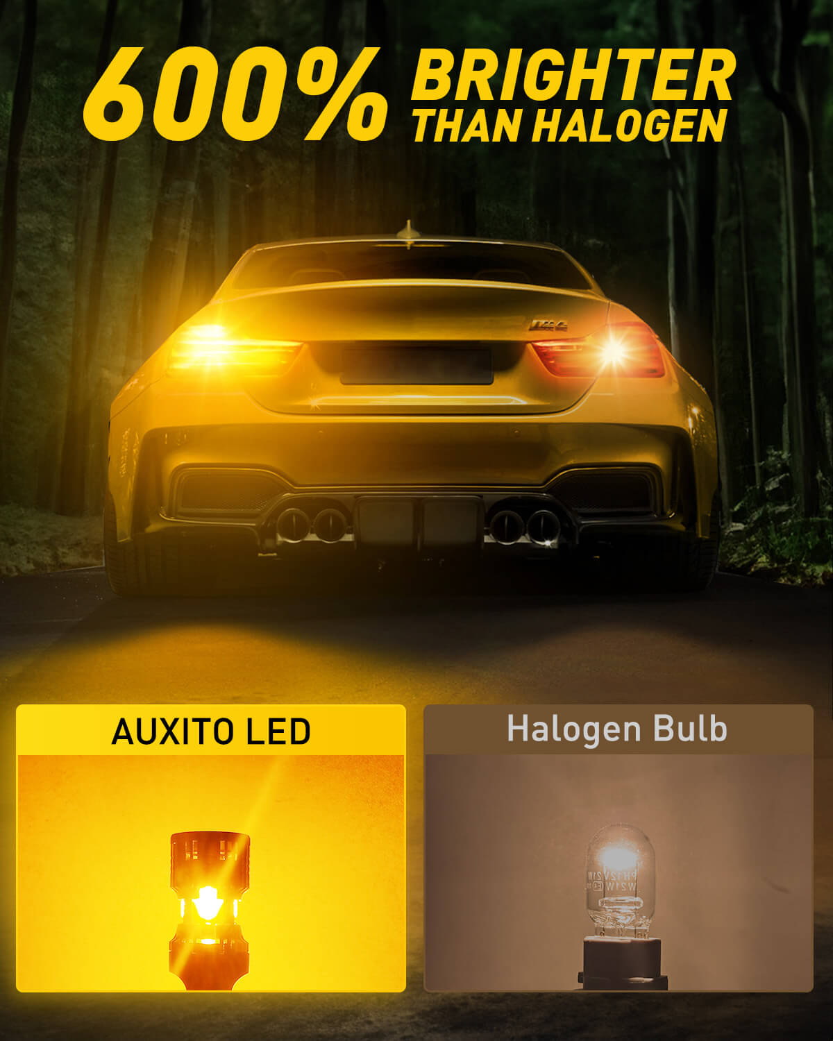 Newly Upgraded 3157 3156 LED Bulb Amber Turn Signal Light - CANBUS Error Free, Anti Hyper Flash, Built-in Load Resistor - Perfect for Car, Truck, SUV & Motorcycle Turn Signals