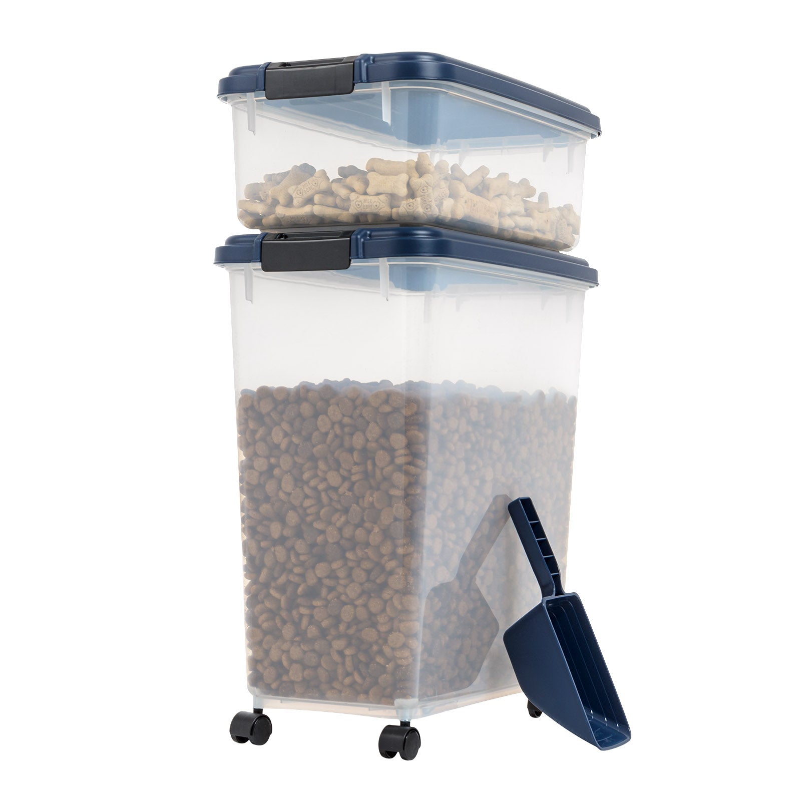 Airtight Pet Food Storage Container 60 Quart with Black Lid - Keep Dry Food Fresh for Dogs, Cats & Pets - Ideal for Kitchen, Pantry & Pet Feeding Area