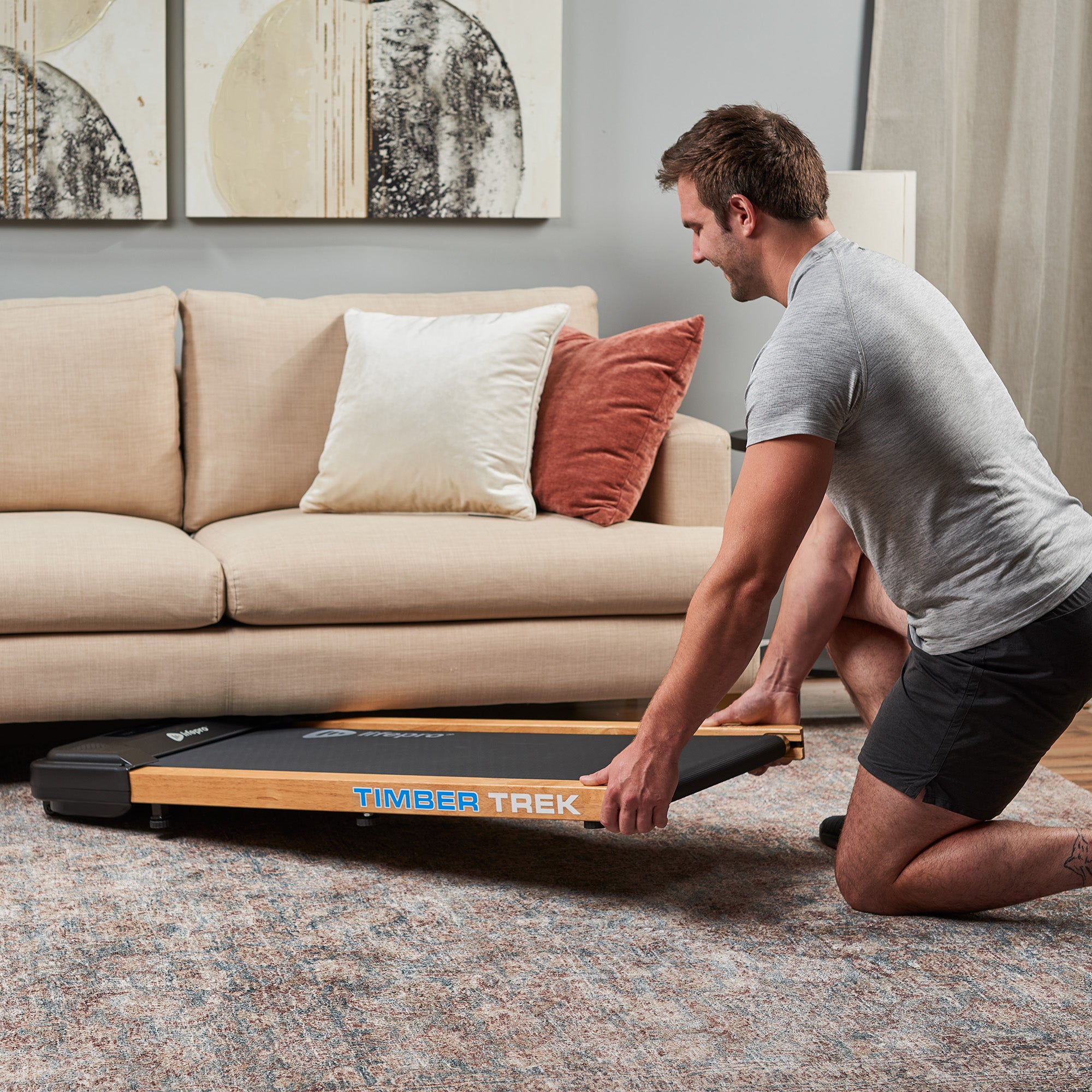 TimberTrek Foldable Electric Treadmill for Home Gym - Quiet Running Machine with Incline for Cardio Workout - Perfect for Small Spaces & Apartment Fitness