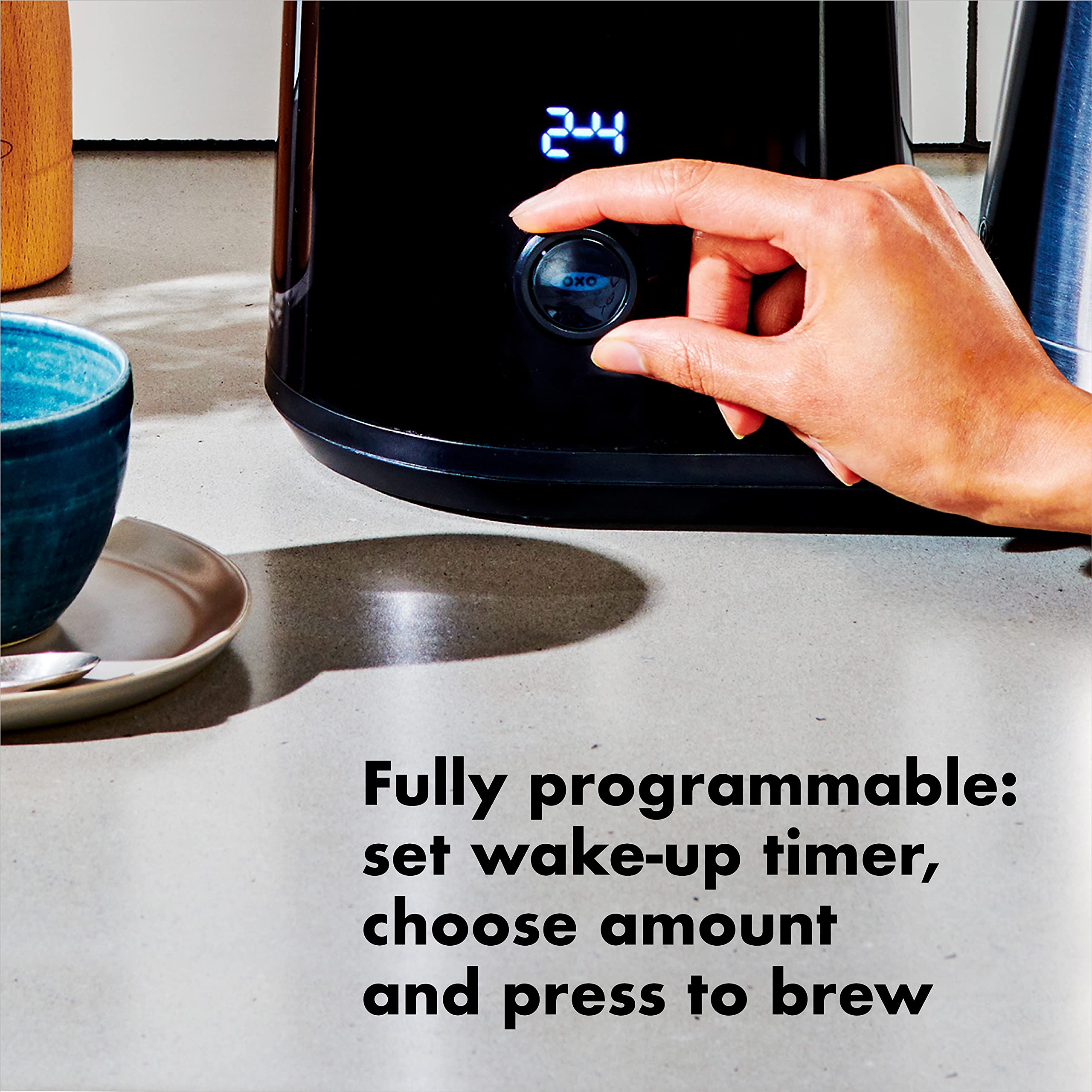 OXO Brew 9 Cup Stainless Steel Coffee Maker with Descaling Solution - 14oz Bottle for Home, Office & Restaurant Use