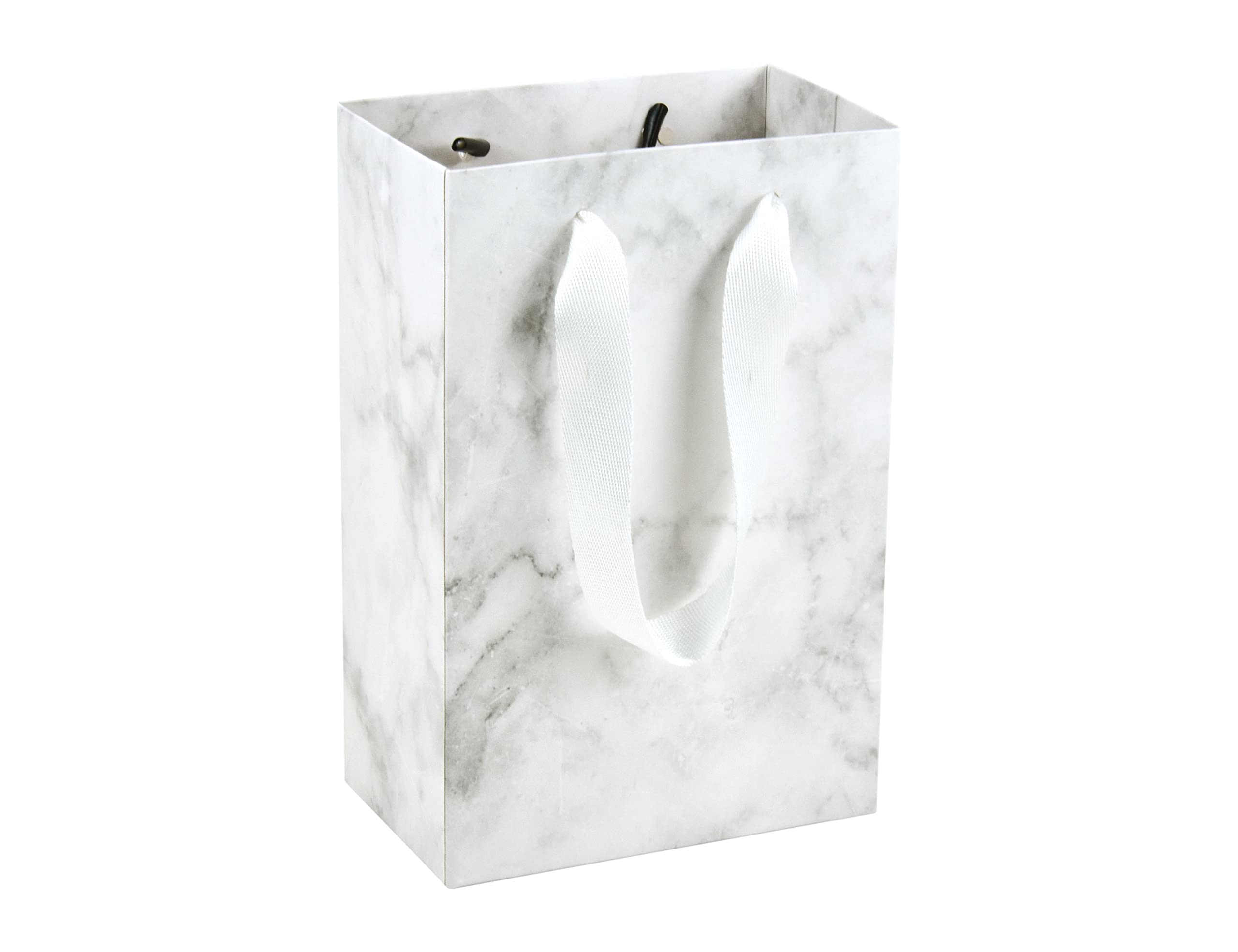 HUAPRINT Marble Paper Gift Bags with Handles - 20 Pack Small Shopping Bags 5.25x3.25x8 Inch - Elegant Party Favor Bags for Weddings, Retail, Merchandise & Business - Perfect for Clothes, Crafts, Bulk Lunches & Party Favors