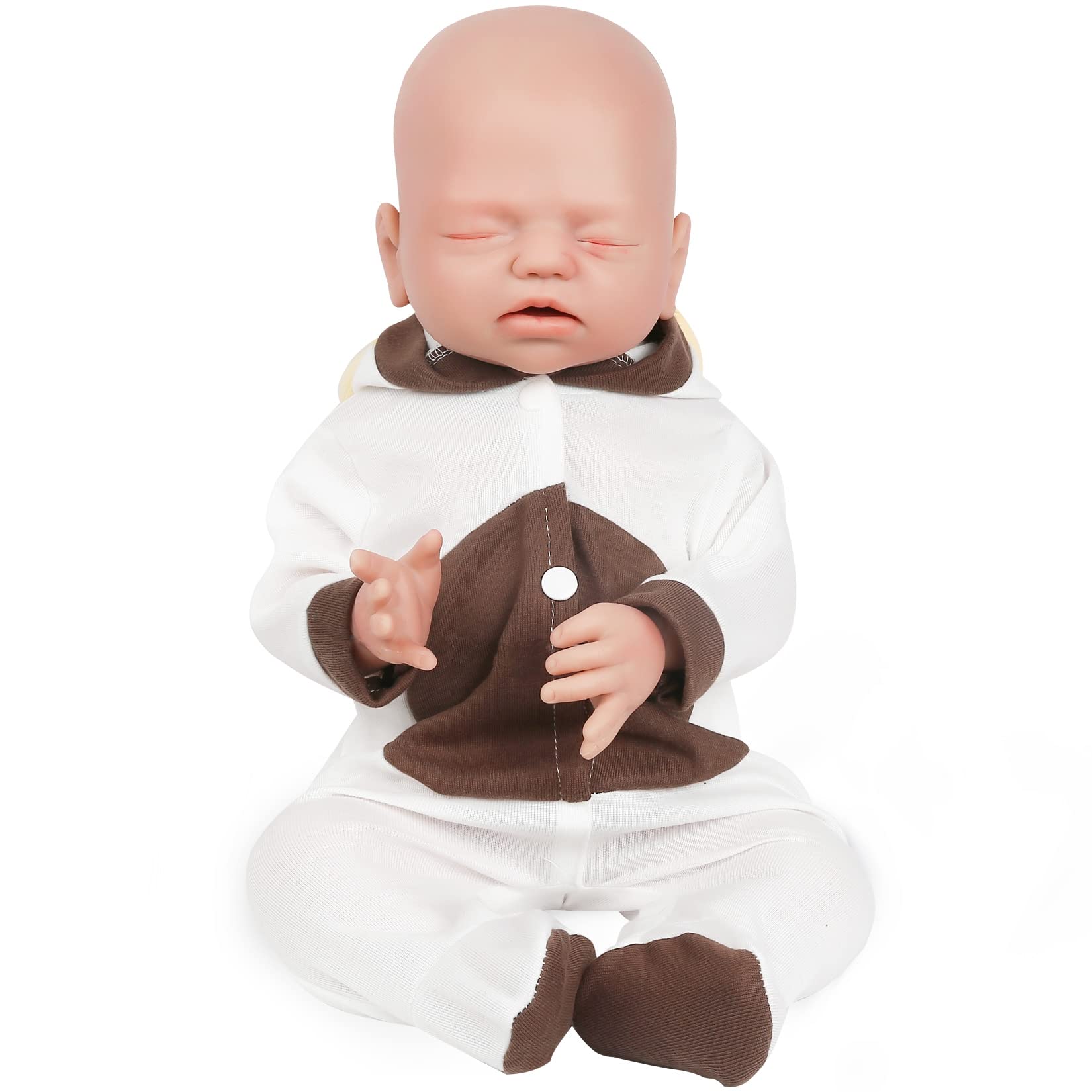 Vollence 21 Inch Realistic Sleeping Baby Doll - Full Body Soft Silicone, Open Mouth, Non-Vinyl Safe for Kids - Perfect for Playtime, Nursery Decor & Gift for Girls