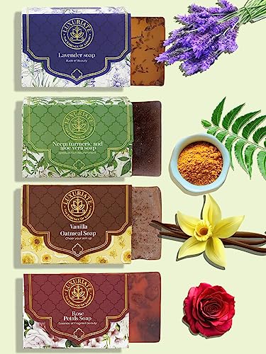 Rose Petal, Neem Turmeric Aloevera, Vanilla Oatmeal, Lavender