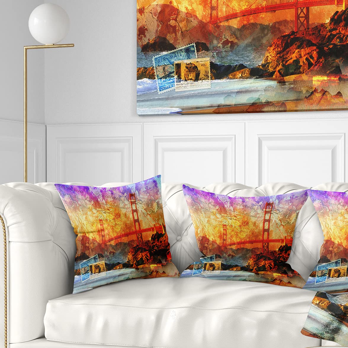 DesignQ CU6986 18x18 Inch Yellow Decorative Throw Pillow Cushion for Sofa, Bed, Living Room & Home Decor