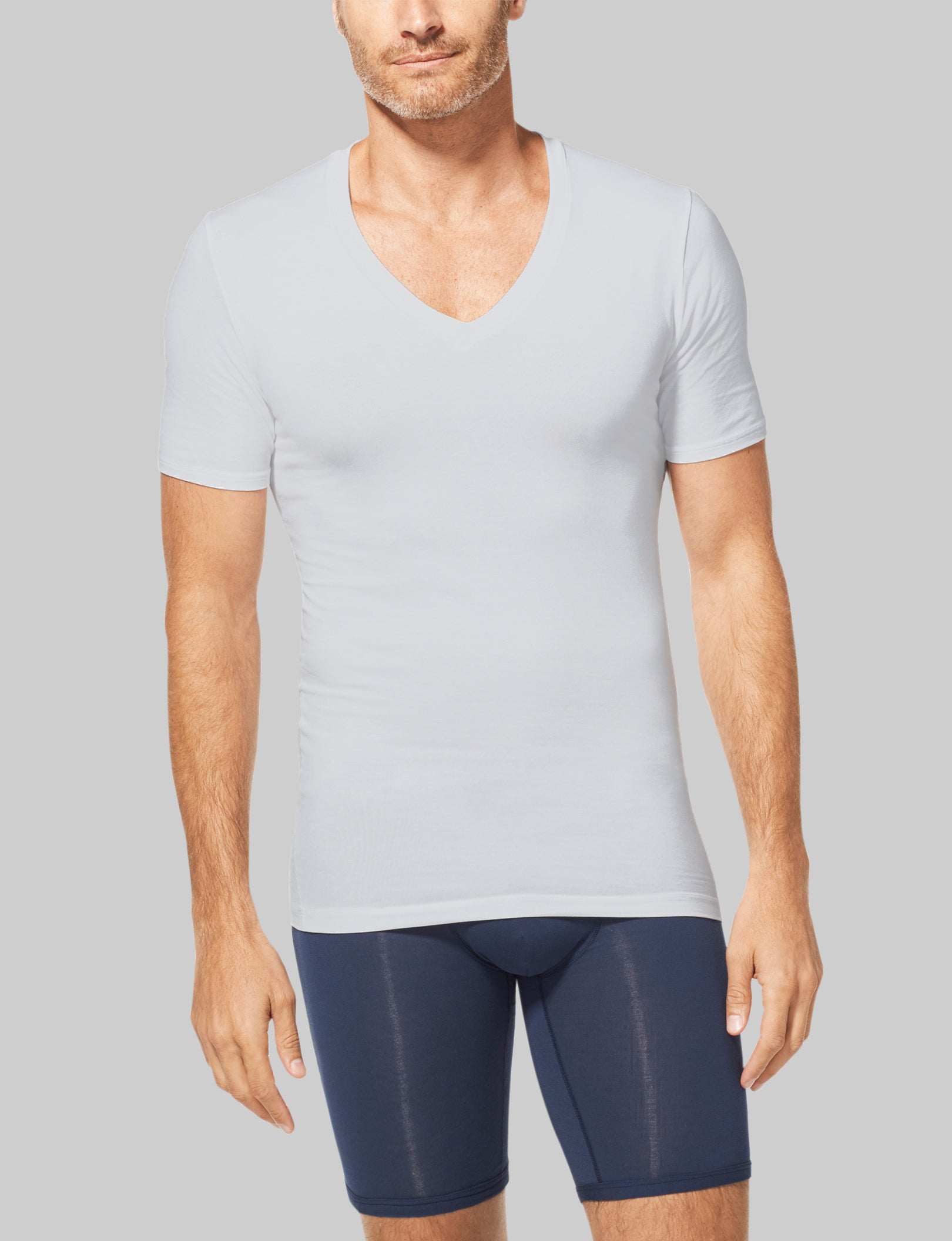 Cool Cotton Deep V Neck Stay Tucked Undershirt (3 Pack) - Breathable Comfort for Work & Casual Wear - Perfect Under Dress Shirts for Men