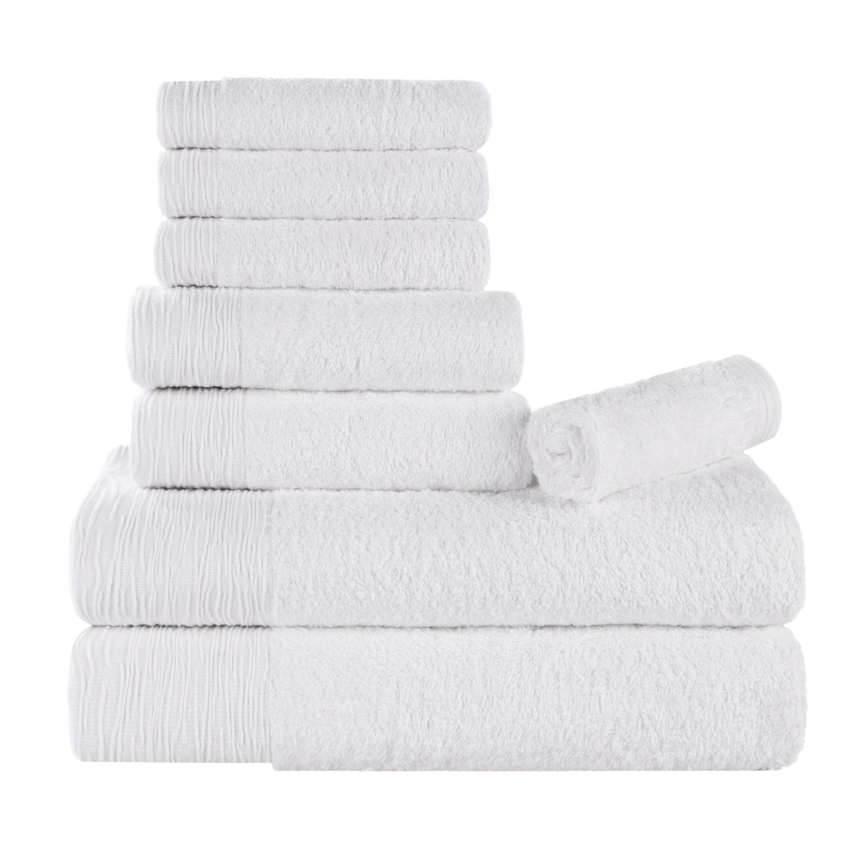 Rayon from Bamboo 8-Piece Towel Set | Ultra Soft & Eco-Friendly Bath Towels | Perfect for Spa, Bathroom & Guest Use