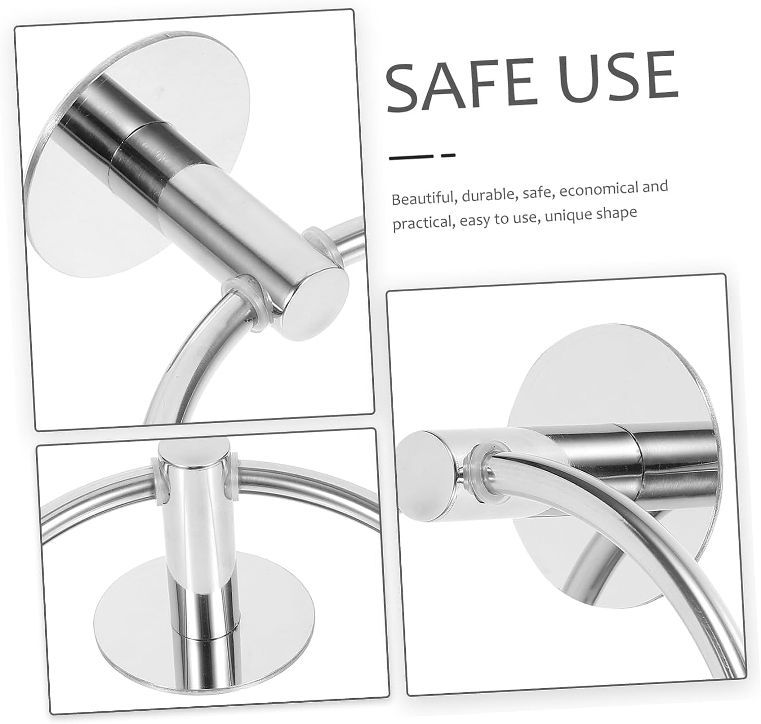 **JXINLODGEG Self-Adhesive Towel Holder, 304 Stainless Steel Wall Mounted Towel Ring for Bathroom & Kitchen - Silvery | Space-Saving, Durable & Rustproof for Home Organization**