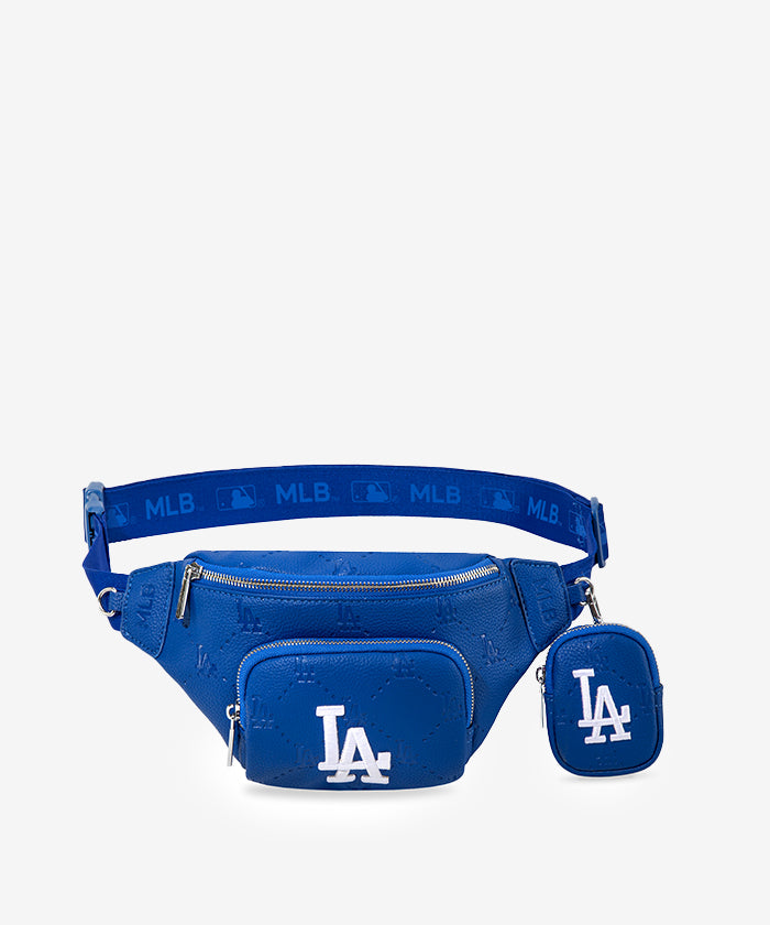 MLB Los Angeles Dodgers Official Logo Waist Pack - Crossbody Belt Bag for Men & Women - Perfect for Sports Games, Concerts & Travel