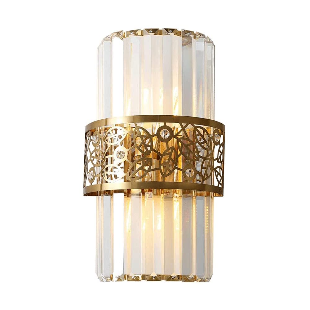 Postmodern Crystal Wall Lamps - Creative Bedside Night Light with Hollow Metal Decor, Modern Indoor Wall Fixture for Hallway, Living Room, Dining Room & Kitchen (E14 Lamp Holder) - Perfect for Bedroom Ambiance & Home Decor Lighting