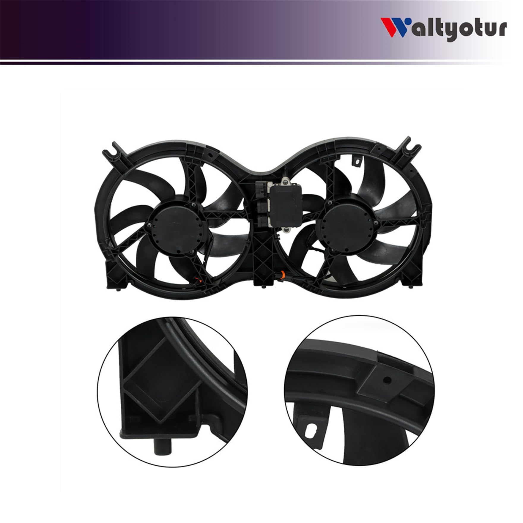 High-Performance Dual Radiator Fan with Control Module - Compatible with 2013-2018 Nissan Pathfinder, 2014-2018 Infiniti QX60, 2013 Infiniti JX35 (Part #621-586, 621586, 214813JA2E, NI3115149) - Perfect for Engine Cooling & Overheating Prevention