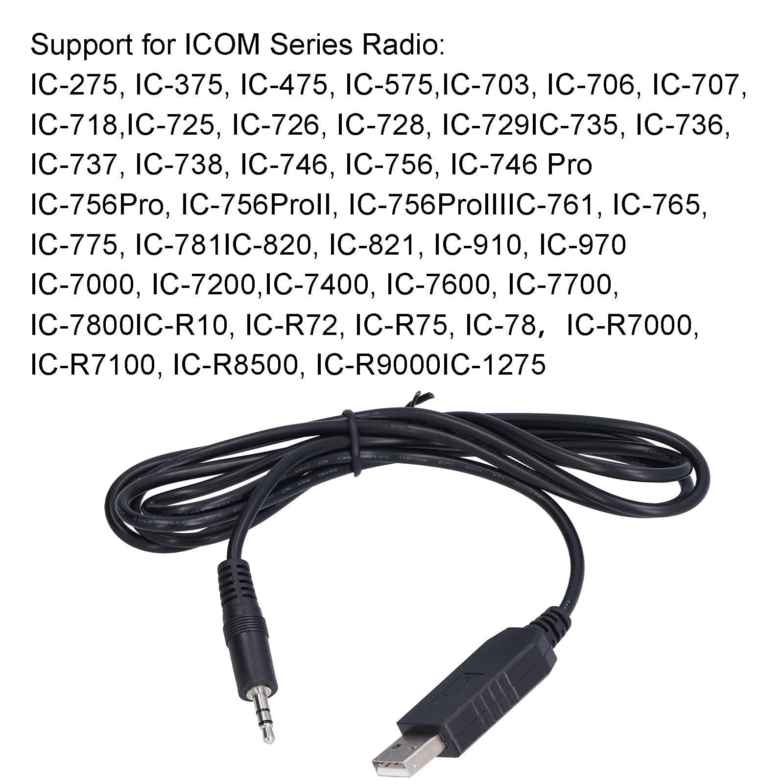 Eujgoov USB CI-V Cable for ICOM Radios - CI-V Interface Control Cable for Shortwave & Ham Radio Communication - Perfect for Radio Enthusiasts & Amateur Operators