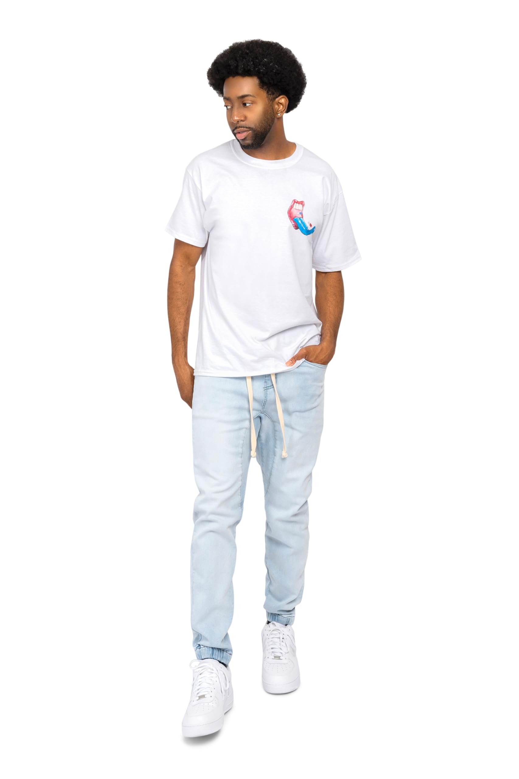 Victorious Men's Drop Crotch Jogger Pants - Stylish Denim Sweatpants for Casual Wear, Street Fashion & Lounge Comfort