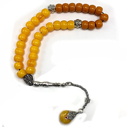 Yellow & Dark Orange Resin Drum -13X9 mm- 33 Beads