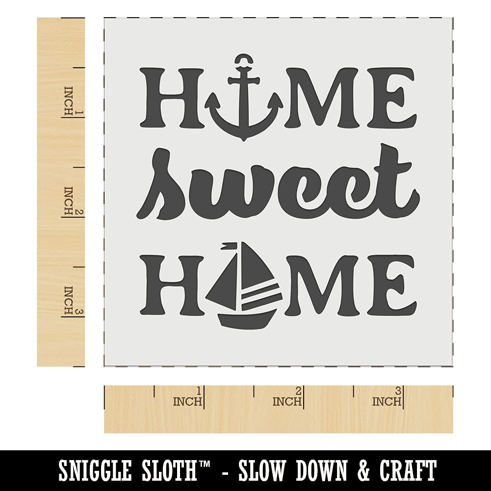 Nautical Beach Home Sweet Home Wall Cookie DIY Craft Reusable Stencil - 3.5 Inch | Perfect for Beach House Decor, Baking Cookies & DIY Projects
