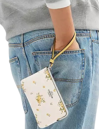 Coach Floral Print Corner Zip Wristlet - Stylish Crossbody Wallet for Women | Perfect for Everyday Use, Travel & Parties