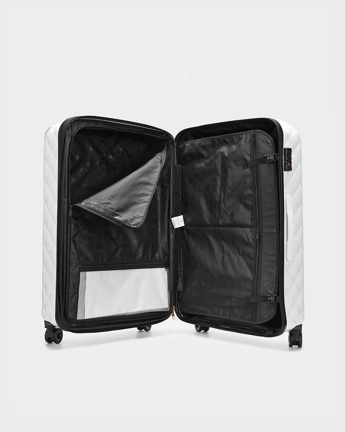 Premium White Diamond 3-Piece Luggage Set with Spinner Wheels - Lightweight Hardshell Suitcase for Travel, Vacation & Business Trips
