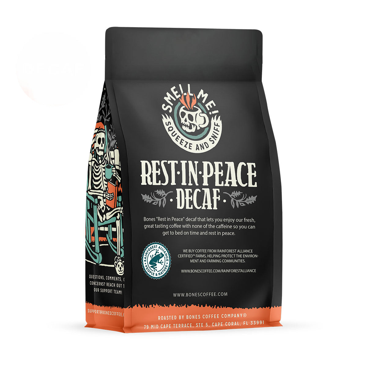 Rest In Peace Premium Decaf Coffee | 12oz Whole Bean | Smooth Low Acid Blend for Evening Relaxation & Better Sleep