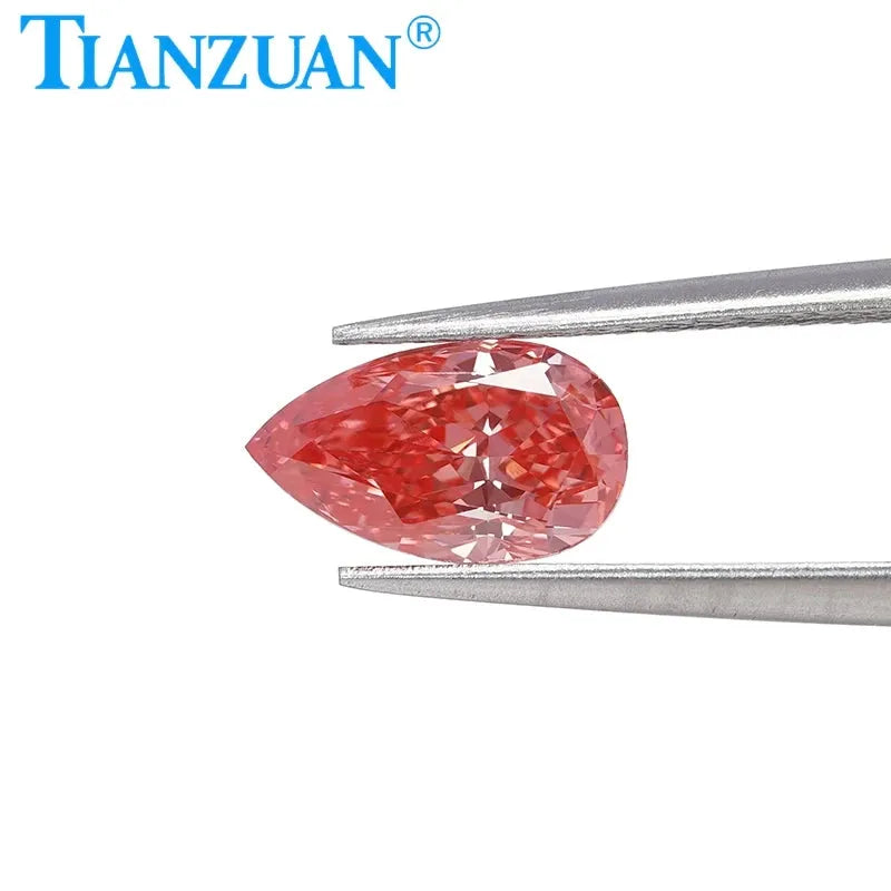 1CT Pear-Shaped Lab-Grown CVD Diamond - Fancy Vivid Pink Color VS2 Clarity IGI Certified Loose Gemstone for Engagement Rings & Jewelry Making