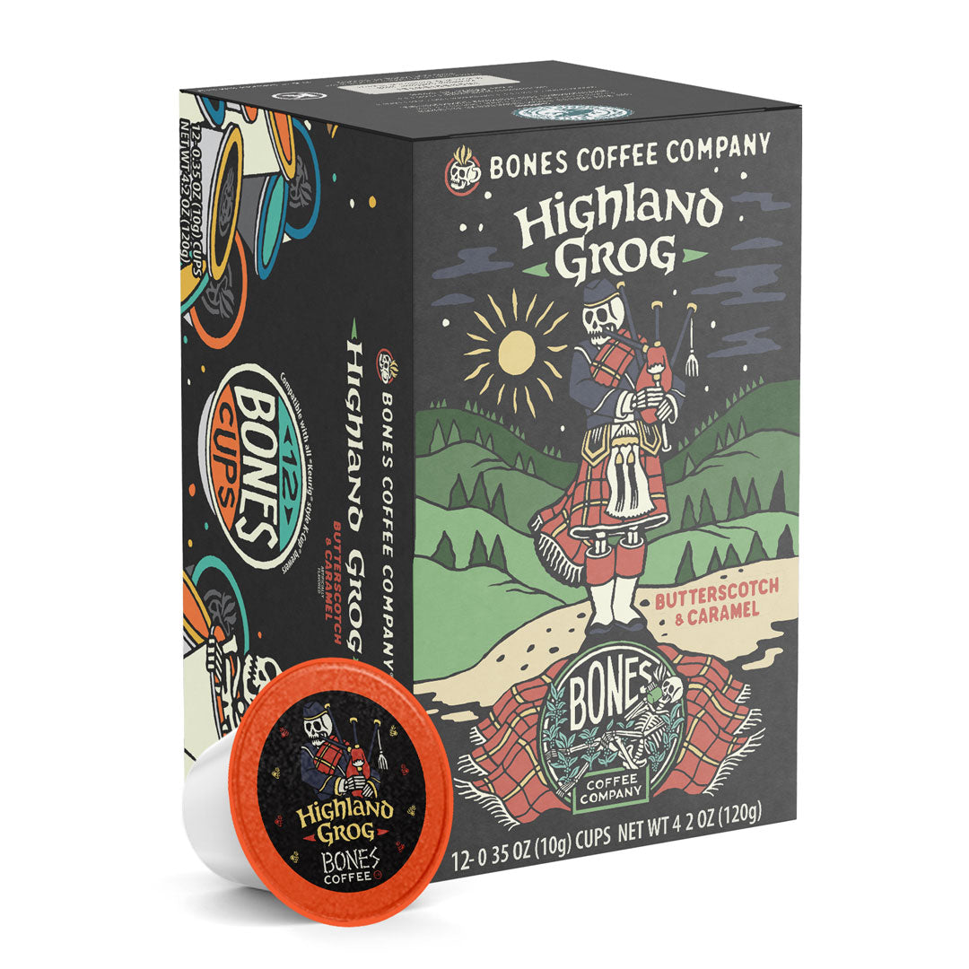 Highland Grog Bones Cups - 12 Pack Whiskey Glasses for Scotch, Bourbon & Craft Beer | Perfect for Home Bars, Parties & Gifts