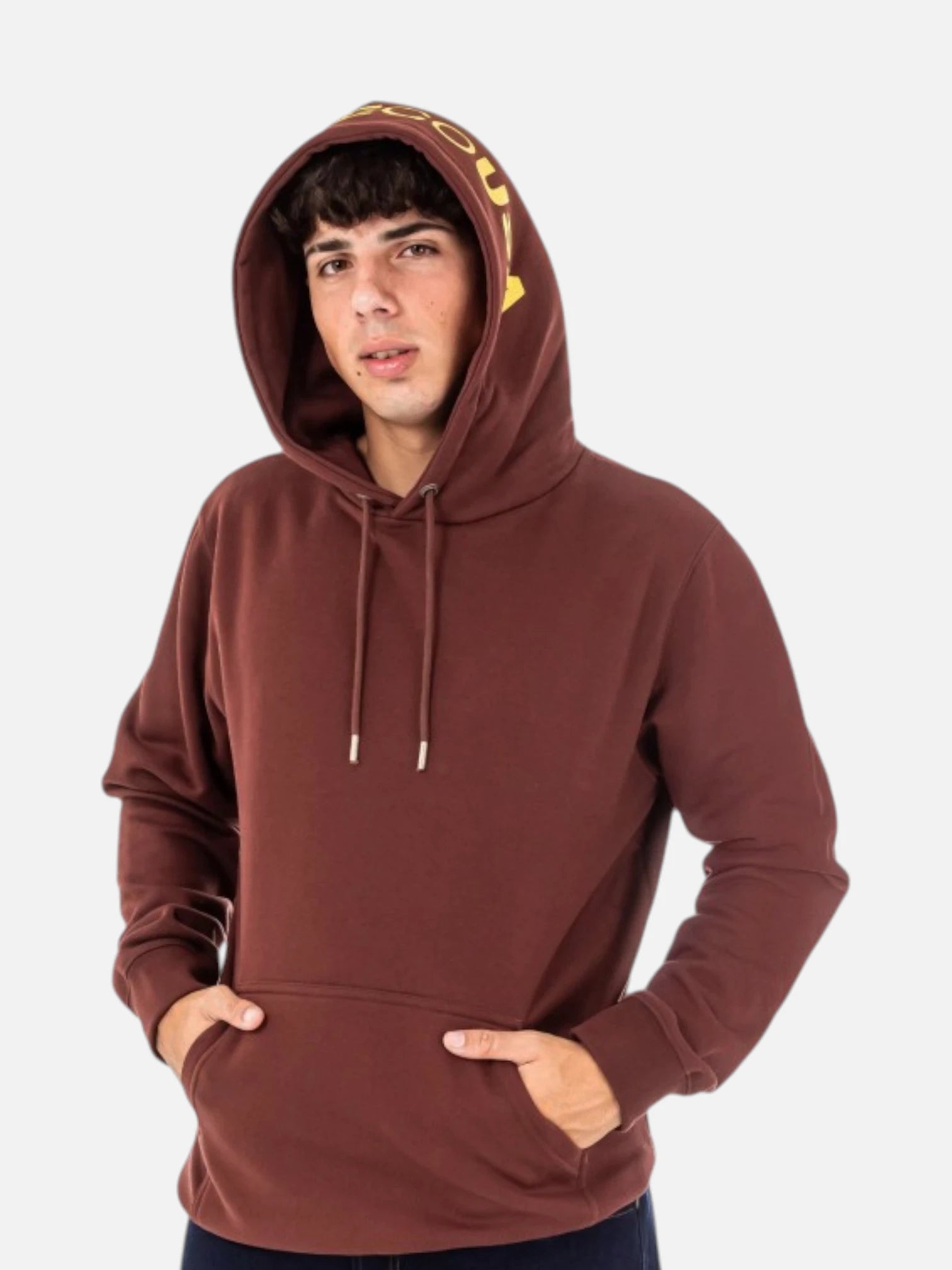 DC Logo Hoodie - Burgundy Pullover Sweatshirt for Men & Women | Casual Streetwear, Winter Warmth, Unisex Fashion