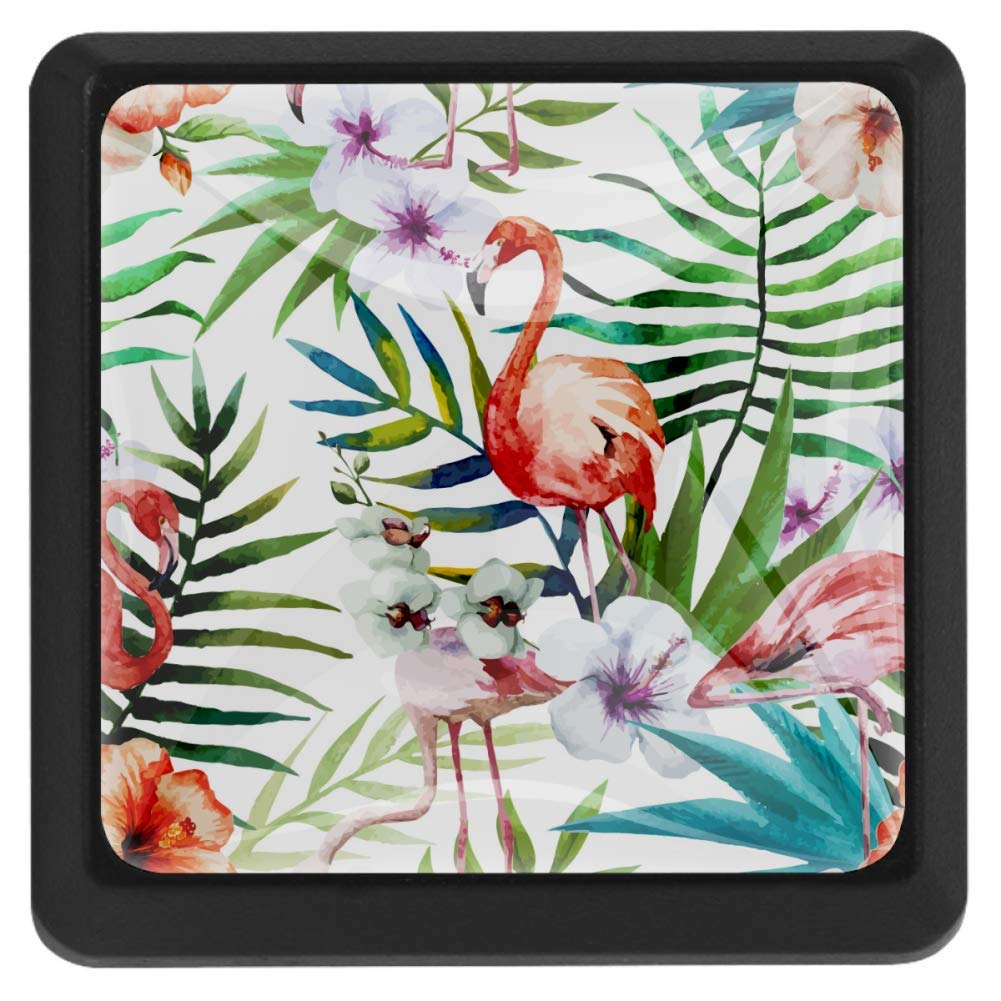 Vintage Flamingo Flower Cabinet Knobs - 3 Pack Decorative Drawer Pulls for Kitchen Cabinets, Dressers & Furniture - Elegant Floral Hardware for Home Decor & DIY Projects
