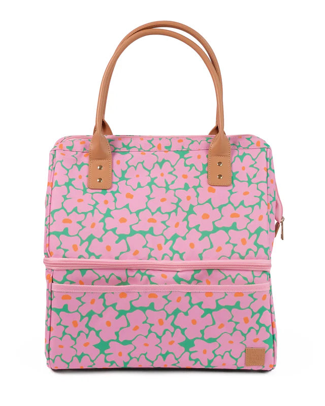 The Somewhere Co Blossom Cooler Bag - Insulated Picnic Tote for Beach, Camping & Outdoor Adventures | Leakproof & Stylish Lunch Bag for Women & Men