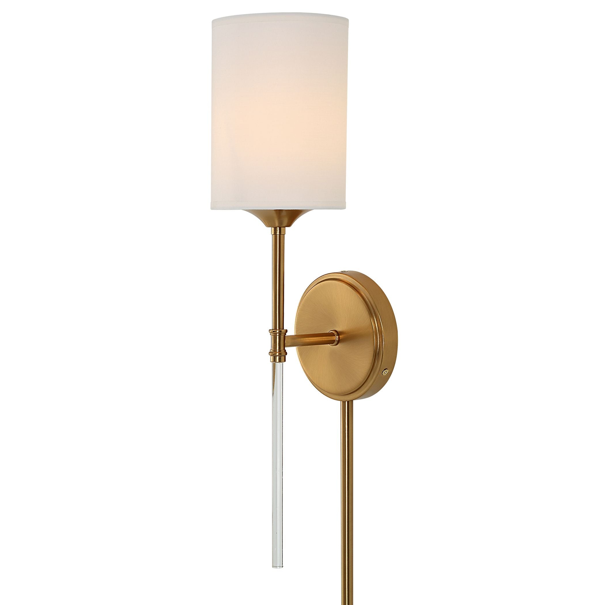 Veris 1 Light Brass Wall Sconce - Vintage Style Bathroom Lighting Fixture for Bedroom, Hallway & Living Room Decor