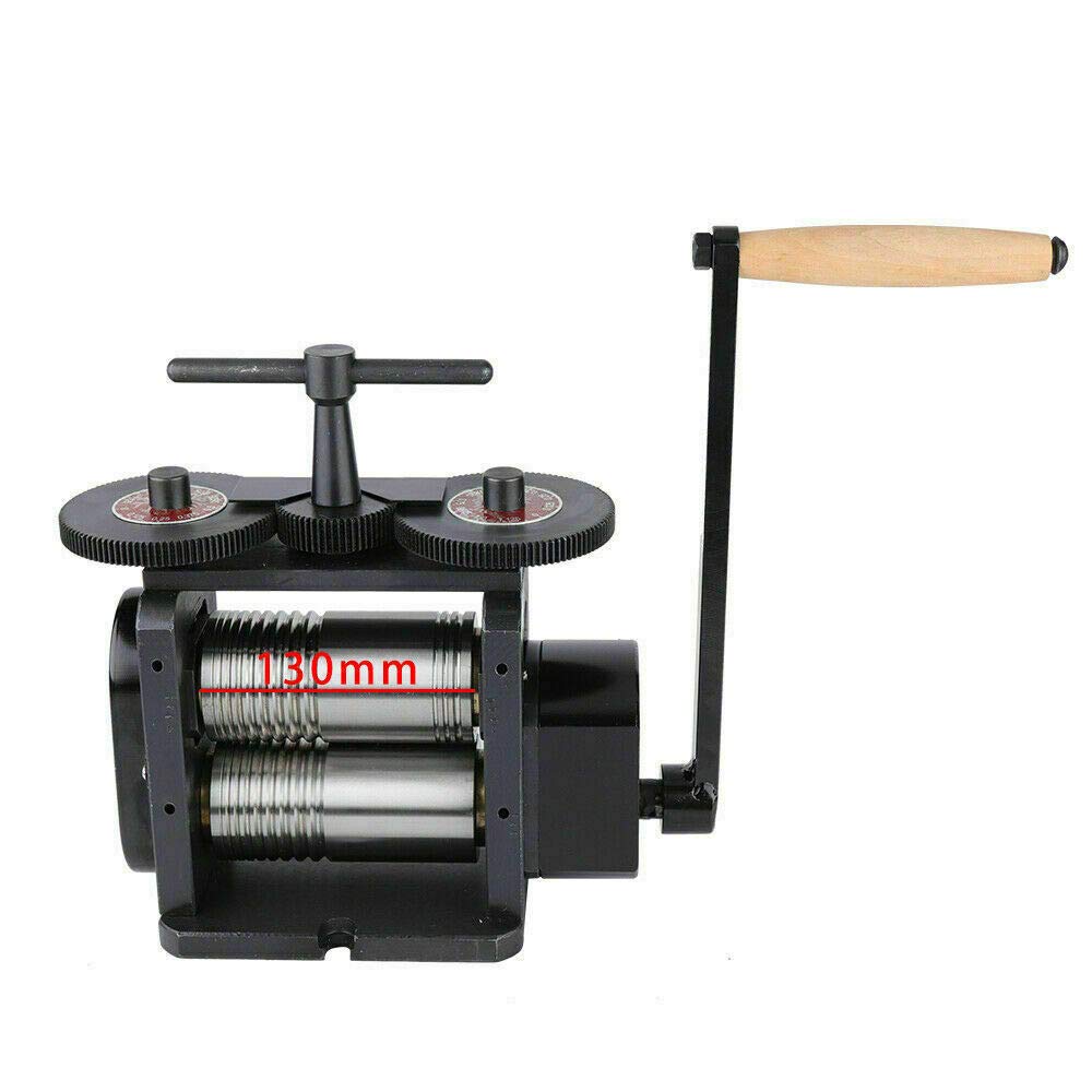 130mm Manual Jewelry Rolling Mill Machine - Combination Presser Roller for Square Wire, Flat & Semicircle Patterns | Metal Sheet Marking DIY Tool for Jewelers & Craftsmen | Perfect for Jewelry Making, Metalworking & Craft Projects