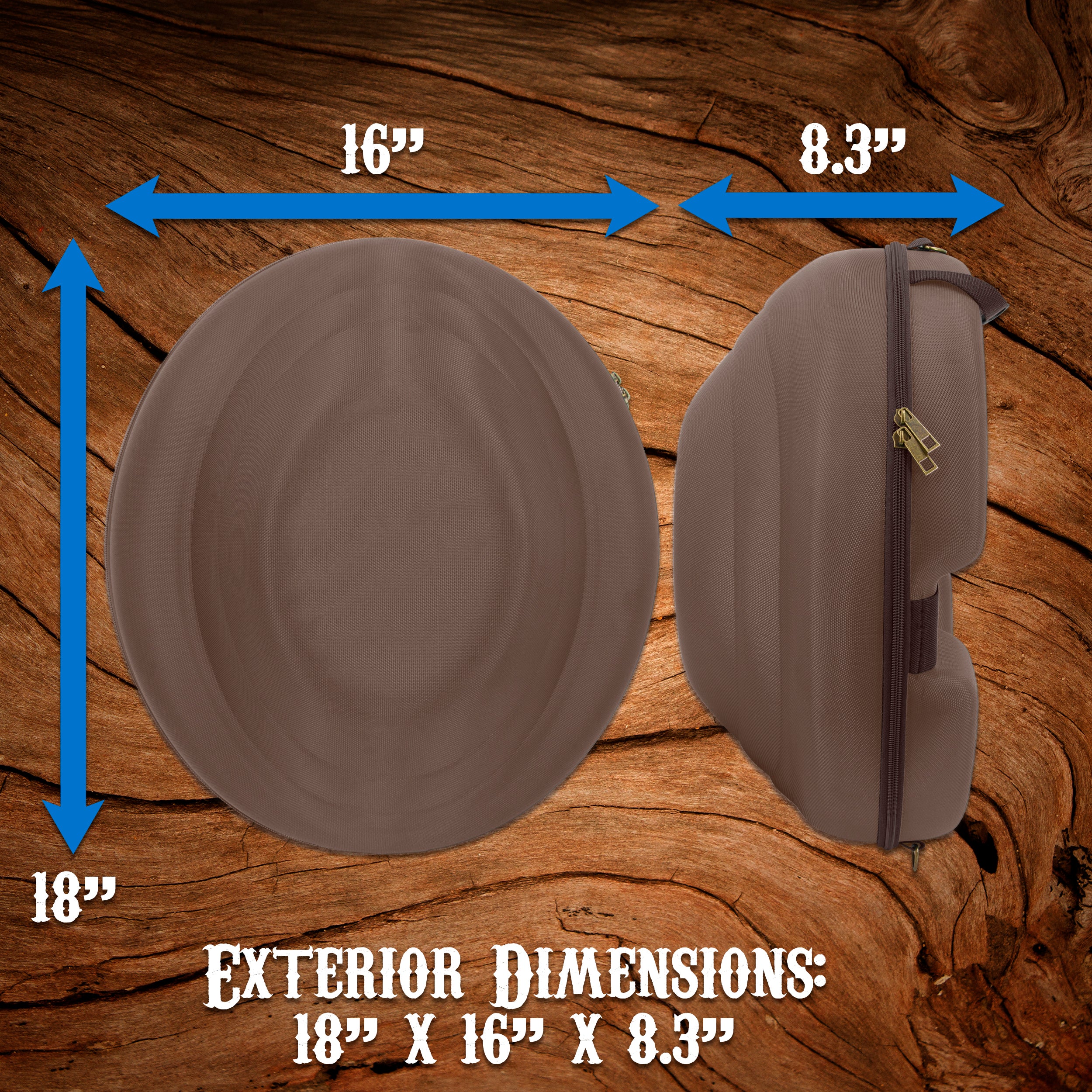 CASEMATIX Cowboy Hat Storage Box - Hard Shell Hat Case for Brims Up To 4.75