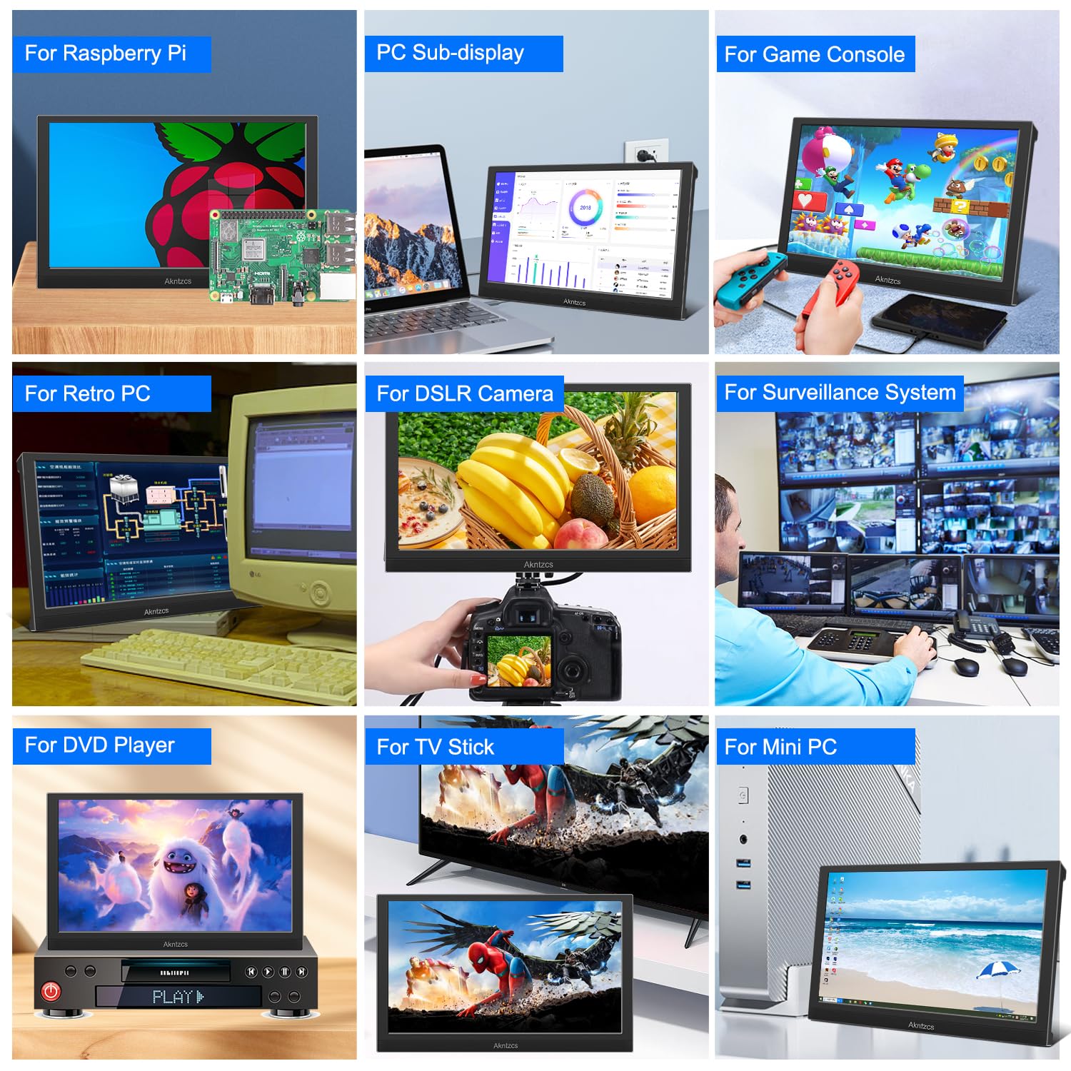 13.3 Inch Portable HD Monitor - 1366x768 External Laptop Screen with HDMI, Built-in Speakers & Kickstand for Travel, Work, Gaming (Compatible with PC, Laptop, PS3, Nintendo Switch) - Perfect for Remote Work, Business Trips, and Mobile Gaming Setups