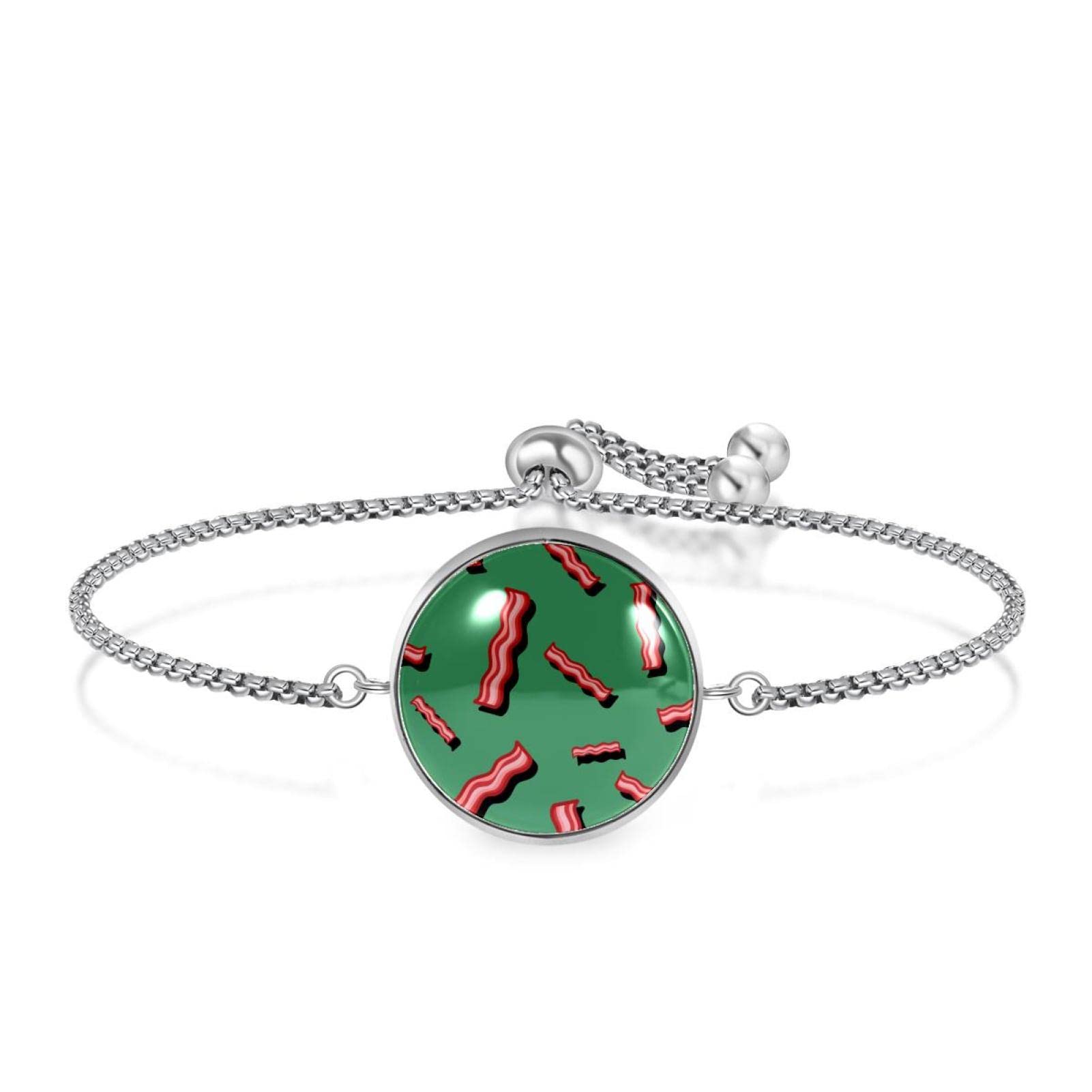 Elegant Green Pendant Bracelet for Women - Stainless Steel Adjustable Charm Bracelet | Perfect for Everyday Wear, Gifts & Special Occasions