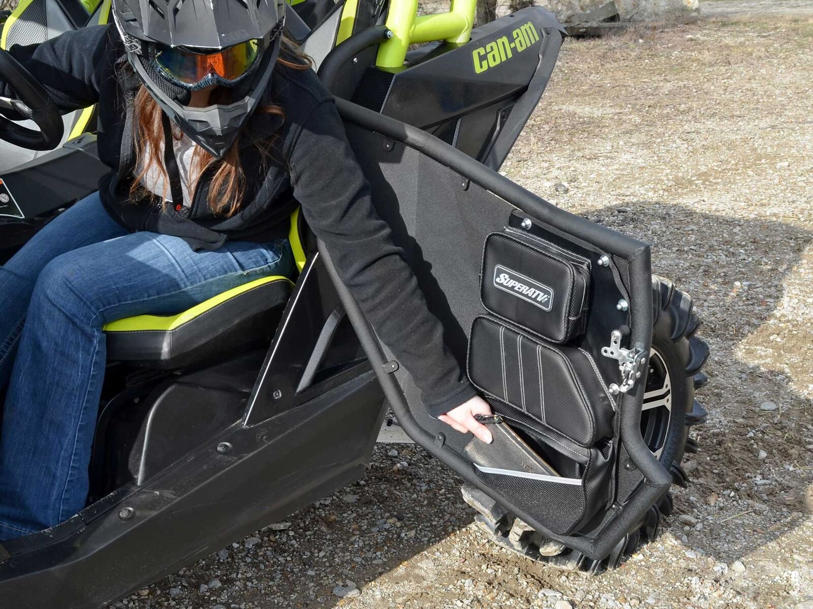 SuperATV Can-Am Maverick 2011+ Door Storage Bags - Set of 2 | Compatible with SuperATV Steel Doors | Perfect for Off-Road Gear Organization & Trail Riding Accessories