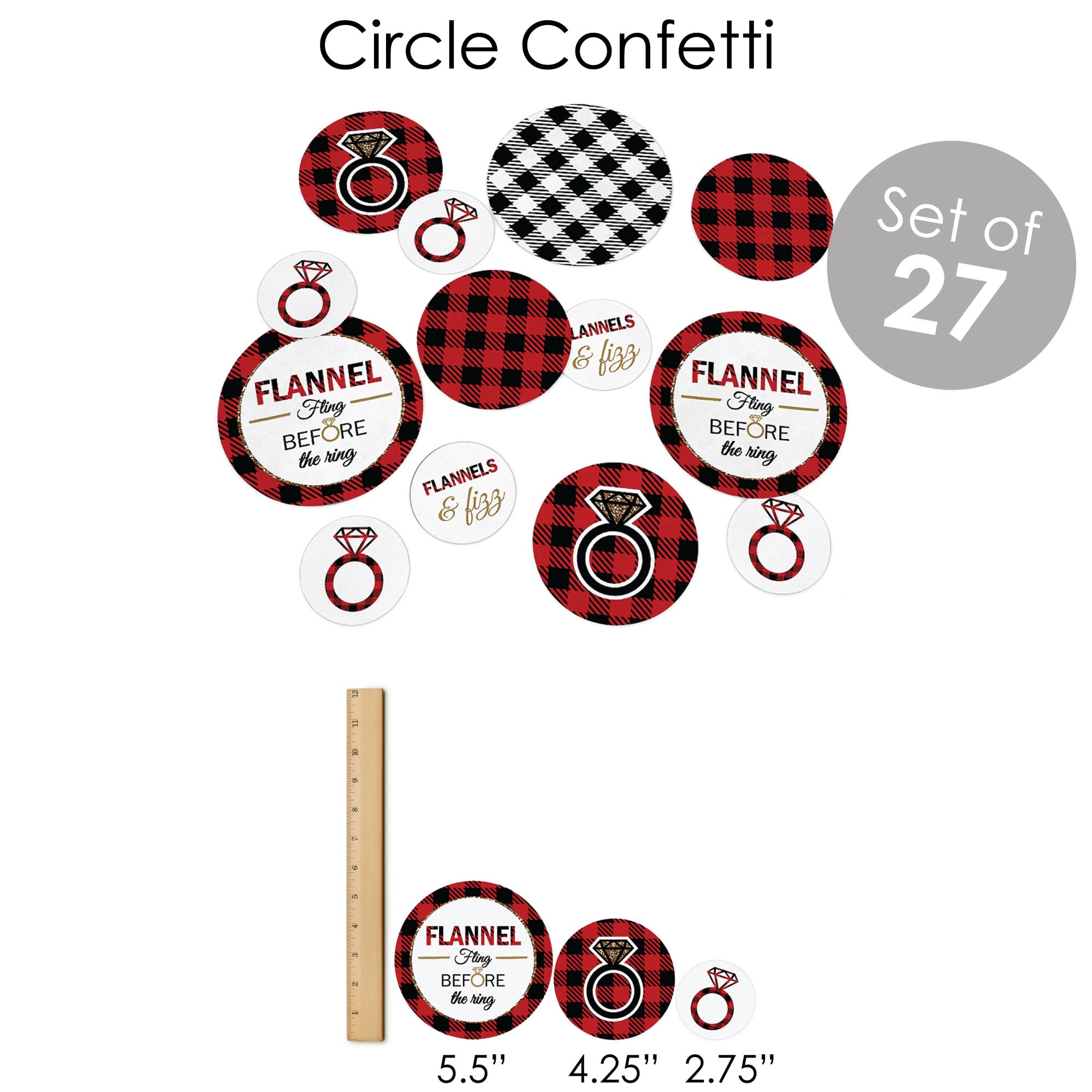 Big Dot of Happiness Flannel Fling Before the Ring - Buffalo Plaid Bachelorette Party Banner & Decorations Kit - Wedding Shower Supplies Bundle for Bridal Showers, Girls Night & Pre-Wedding Celebrations