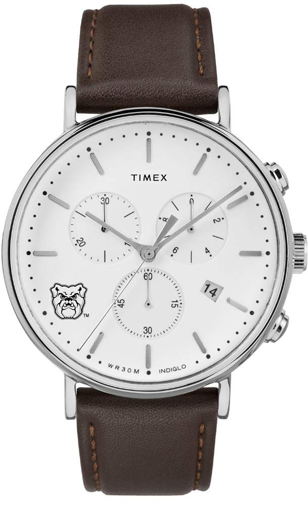Timex Men's Chronograph Leather Band Watch - Stylish & Durable for Business, Casual & Everyday Wear | Butler University Inspired Design
