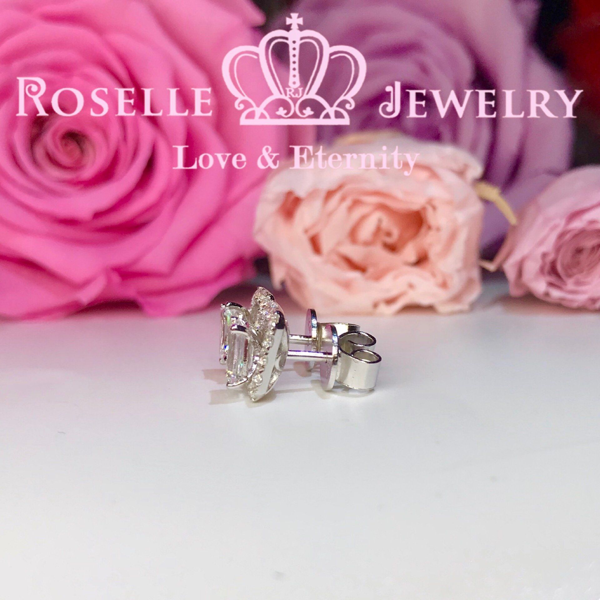 Emerald Cut Stud Earrings - Detachable 14K Gold Plated Dangle Earrings for Women | Perfect for Weddings, Parties & Everyday Elegance