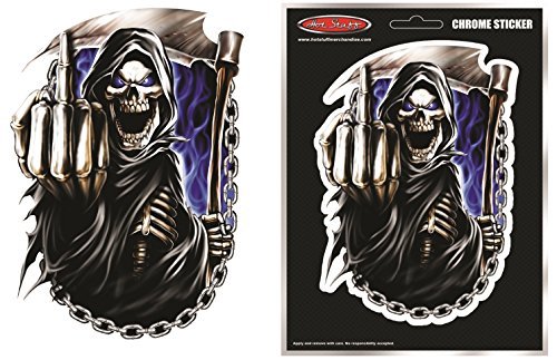 Hot Stuff Merchandise Reaper Finger Vinyl Auto Sticker - Durable Car Decal for Windows, Laptops & DIY Projects - Perfect for Halloween, Car Enthusiasts & Gifts