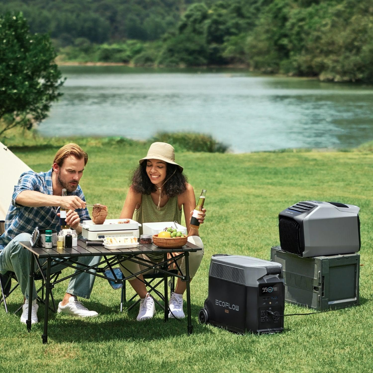 EcoFlow WAVE 2 Portable Air Conditioner & EcoFlow DELTA Pro Solar Generator - Perfect for Camping, RV Trips, and Home Backup Power