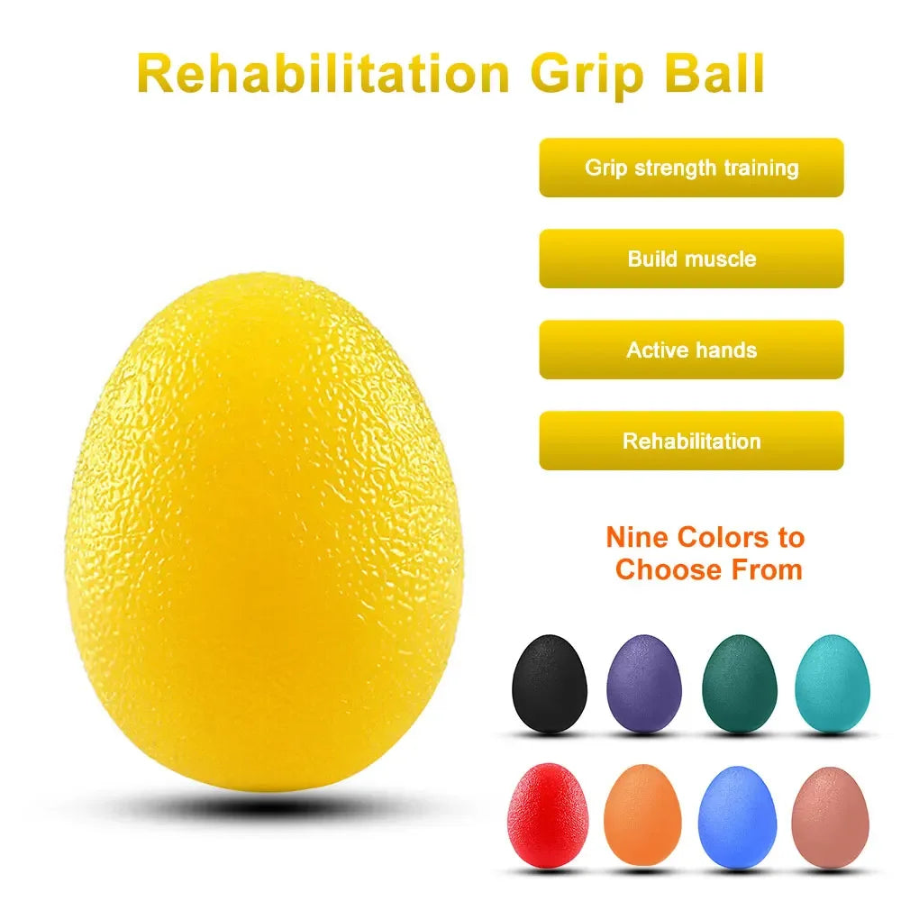 Silicone Hand Grip Strengthener Ball - Egg Shape Stress Relief & Finger Exercise Tool for Men & Women - Gym, Fitness, Office & Home Workout Accessory