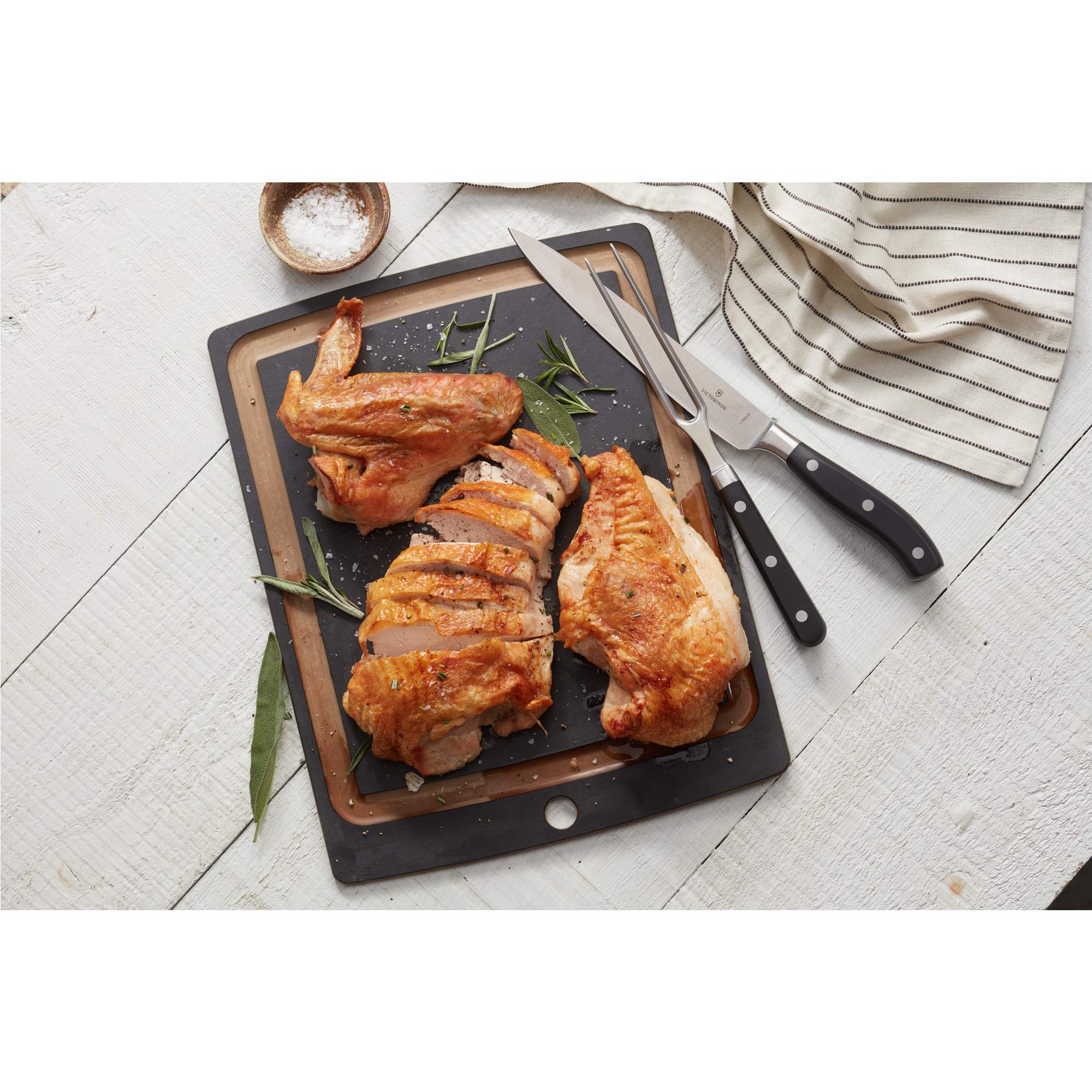 Victorinox Grand Maître 2-Piece Carving Knife Set with Rosewood Handles - Professional Meat Carving Tools for Thanksgiving, Roast Beef & Holiday Dinners (Model 7.7240.2)